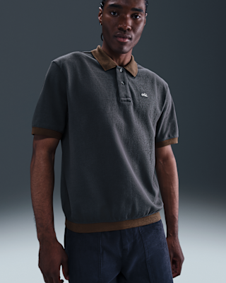 NIKE LONG POLO SHIRTS 銀タグ 98年製 NIKE Logo Mesh S/S Polo Shirt 黒 XL 銀タグ 90s ナイキ